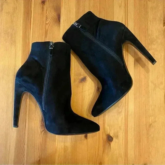 Via Spiga Yolanda Heel Booties Chain Stud Leather Suede Edgy Mobwife - Picture 8 of 11